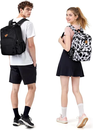 Vista 2 de ZORFIN - Mochila de 26 litros para la escuela, universidad y viajes, impermeable, con 8 compartimentos, Verde militar, Moderno
