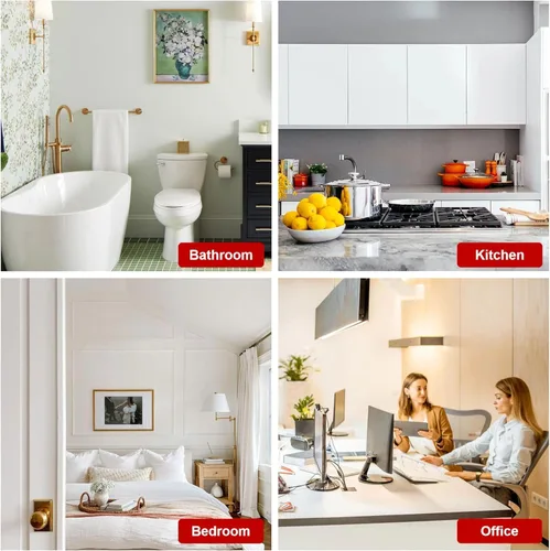 Vista 5 de 12 piezas de perchas para cuadros sin clavos, perchas de pared sin clavos, ganchos adhesivos para pared para colgar cuadros para cocina, baño, hogar