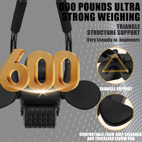 Vista 6 de Uota Rueda Abdominal de Rebote Automático con Soporte para Codo, Rodillo Abdominal para Máquina de Ejercicio Abdominal, Equipo de Entrenamiento