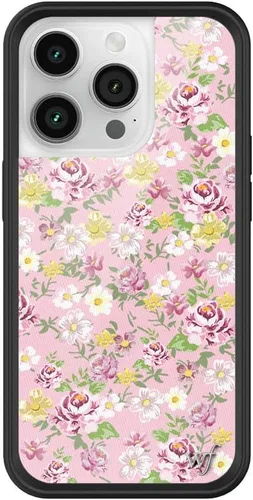Vista 26 de Wildflower Carcasas – Compatible con iPhone 14 Pro Protector negro parachoques, certificado de prueba de caída de 6.5 pies, propiedad de mujeres
