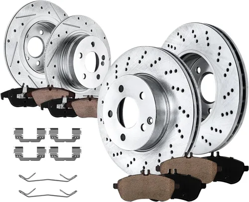 Vista 30 de Detroit Axle - Kit de frenos para Chevrolet Cruze 2011-2015 2013-2016 Sonic 2016 Cruze Limited Rotores de freno de disco ranurados perforados