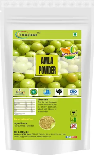 Vista 3 de Neotea Hibiscus Amla Bhringraj Shikakai Semilla de fenogreco en polvo cada paquete combinado de 3.53 oz
