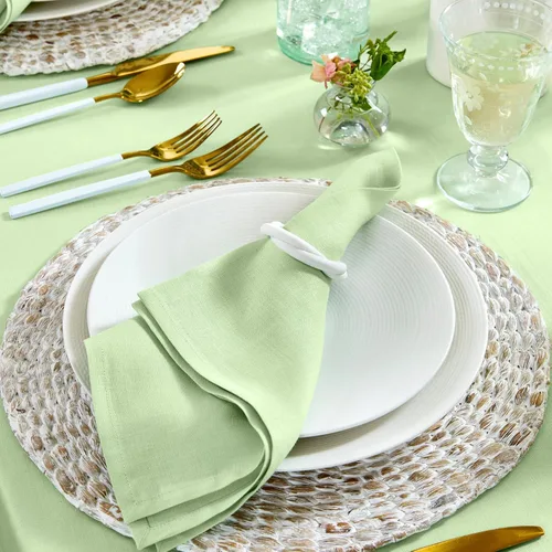 Vista 125 de Solino Home Juego de 4 manteles individuales blancos de 100 % lino puro de 14 x 14 pulgadas para invierno, San Valentín, primavera, Pascua, Fete