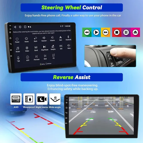 Vista 6 de Para Ford F150 2013-2014 Android 15 Estéreo de coche 9 pulgadas pantalla táctil 2G+64G con CarPlay inalámbrico Android Auto Mirror Link 26UI