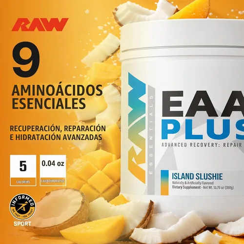 Vista 3 de RAW EAA Plus, aminoácidos en polvo, sandía - Suplemento de aminoácidos BCAA para hombres y mujeres