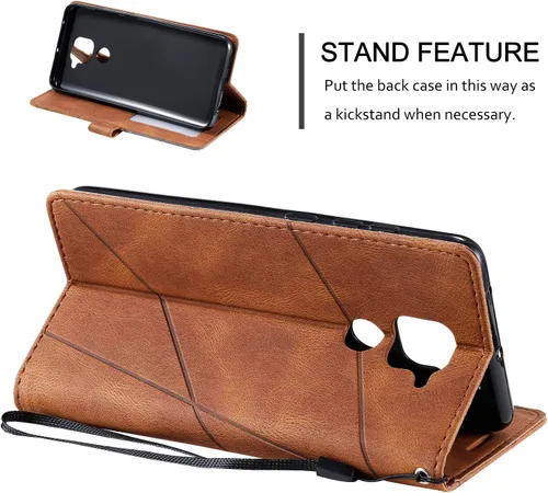 Vista 5 de Funda para Xiaomi Redmi Note 9 Caso,Funda para Xiaomi Redmi Note 9 M2003J15SG M2003J15SS / Redmi 10X 4G M2004J7AC M2003J15SC Funda Flip PU Funda