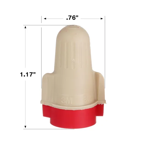 Vista 3 de 3M Performance Plus Conector de Alambre T/R+JUG, Canela/Rojo, Conectores de Resorte de Acero Flexible, Tacto Suave y Cómodo, Cobre, Certificado CSA