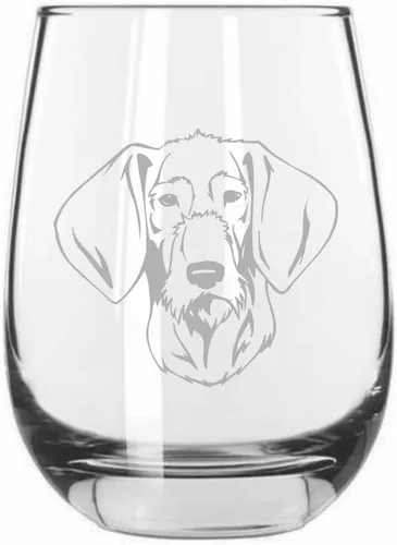Vista 213 de Shar Pei (chino) - Vaso de vino sin tallo grabado para perro, 15.25 onzas