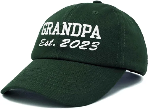 Vista 4 de DALIX New Grandpa Hat Est 2023 - Gorro de algodón bordado para papá