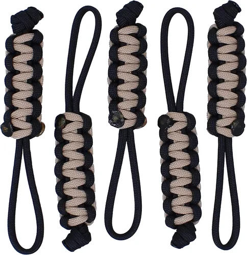 Vista 19 de BubbasGarageTv - Tiradores de cremallera de paracord grandes y resistentes (negro)
