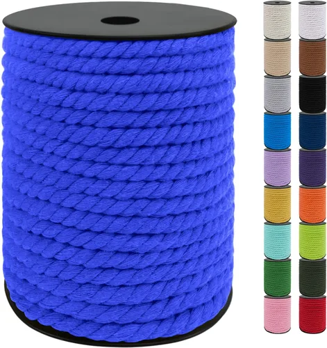 Vista 26 de JeogYong Cordón de algodón de 10mm, 22.86 metros de cuerda natural para macramé, hilo de 3 hebras torcido, cuerda para macramé para manualidades