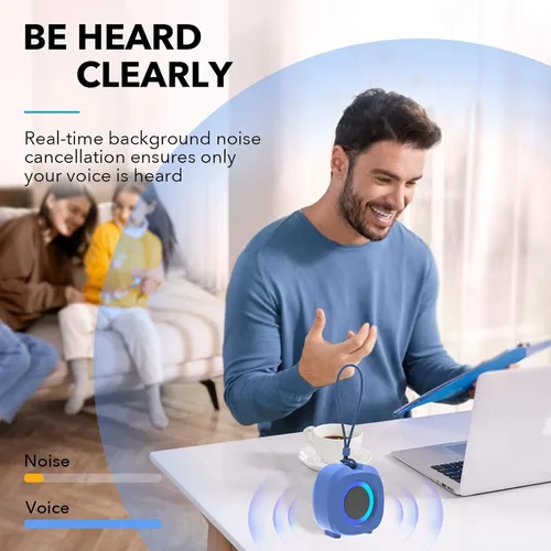 Vista 6 de WUIUHOU - Altavoces Bluetooth portátiles, luces RGB, altavoces TWS, mini altavoz inalámbrico impermeable IPX5 con sonido estéreo fuerte, 15 horas