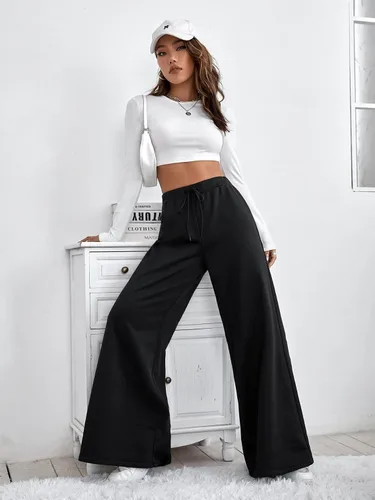 Vista 5 de SOLY HUX Women's Drawstring High Waisted Wide Leg Long Pants Casual Sweatpants with Pockets