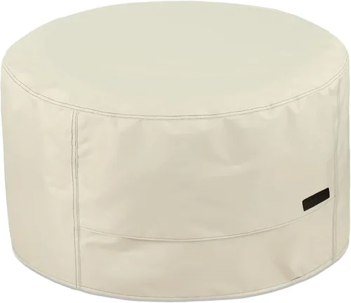 Vista 13 de NettyPro Cubierta para Fogata Redonda Impermeable para Exteriores Cubierta para Fogata para Mesa de Fogata de Gas Propano, 28 x 18 pulgadas, Negro