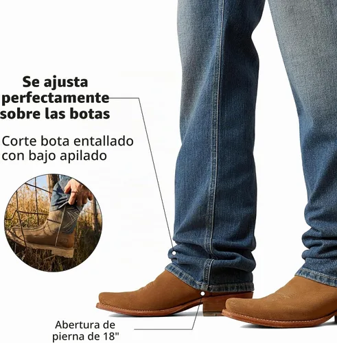 Vista 3 de ARIAT, pantalón vaquero M2 de ajuste holgado para hombre, corte de bota