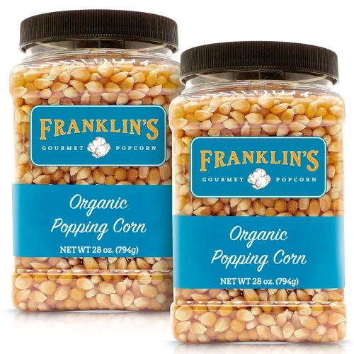 Vista 9 de Tubo de palomitas gourmet de Franklin's de 28 oz: granos clásicos para hacer palomitas - Hecho en EE. UU., sin OMG y 100% natural - Granos