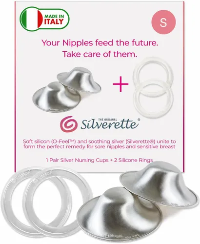 Vista 11 de Silverette® The Original Silver Nursing Cups, Nipple Covers for Breastfeeding Essentials, Pure 925 Silver Nipple Shields