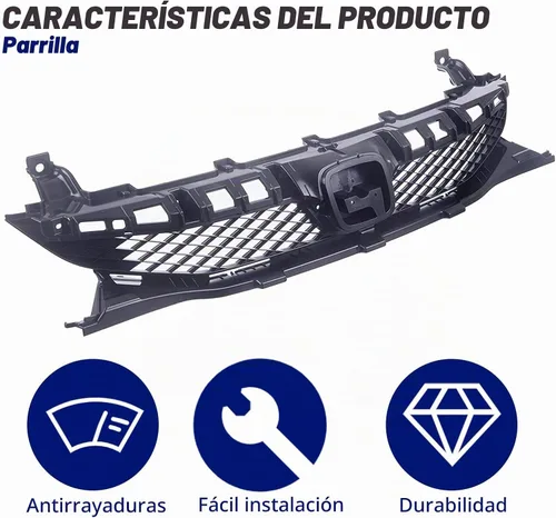 Vista 4 de Conjunto de parrilla delantera para Honda Civic Sedan 09-11, carcasa negra
