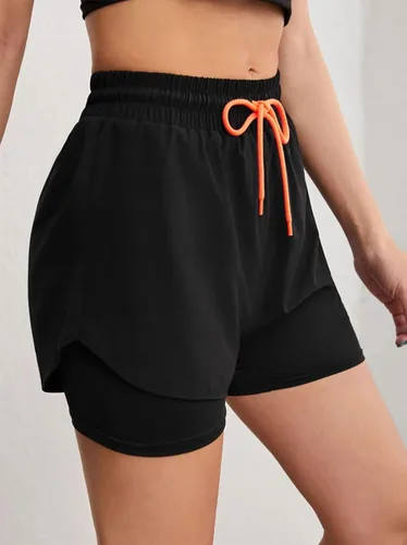 Vista 3 de YOAKUKA Pantalones cortos de entrenamiento 2 en 1 para mujer, para gimnasio, yoga, correr, ciclismo, tenis, faldas de verano