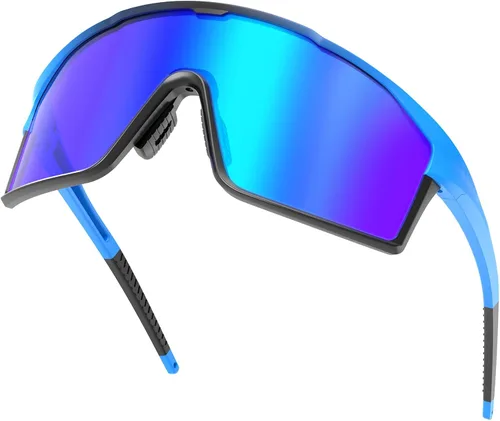 Vista 18 de Gafas de sol deportivas polarizadas para hombres, mujeres, jóvenes, béisbol, correr, conducir, golf 03B-rojo