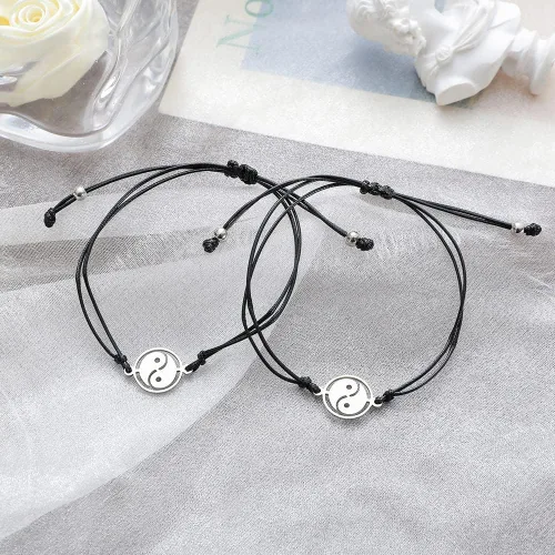 Vista 5 de Pulseras de amistad para mejores amigas, pulsera a juego con corazón, mariposa, tortuga, regalos para hermana, joyería hecha a mano para mujeres