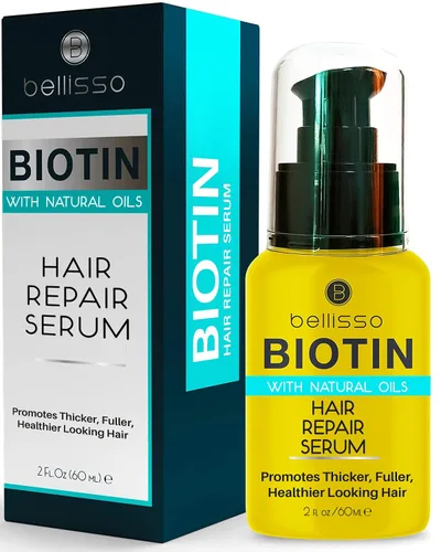 Vista 4 de BELLISSO Spray protector térmico de biotina para cabello con aceite de argán marroquí y biotina champú y acondicionador y suero de biotina