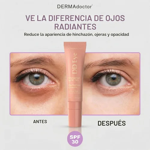 Vista 3 de DERMAdoctor Crema de ojos con cafeína para ojeras e hinchazón, SPF 30, 0.5 onzas