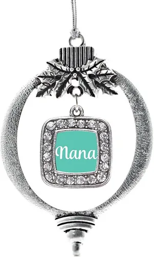 Vista 195 de Inspired Silver - Nana púrpura - Adorno de Navidad plateado - Adorno cuadrado para árbol de Navidad con circonita cúbica - Decoración colgante