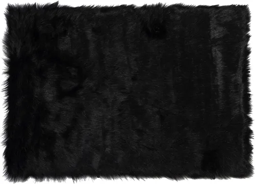 Vista 20 de Luxe - Alfombra Hudson de piel sintética con pelo suave y esponjoso, lavable a máquina, con respaldo antideslizante, alfombra de área libre de Negro