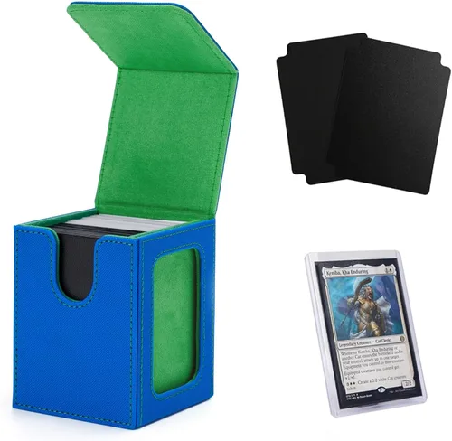 Vista 11 de Venssu MTG Caja de cubierta con pantalla Commander, funda para cartas de ángel para 120 tarjetas de una sola funda, caja de almacenamiento