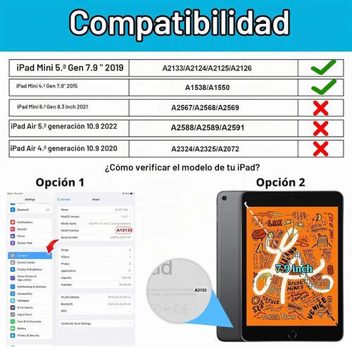 Vista 2 de Funda para iPad mini 5/4 de 7.9 pulgadas: Funda de TPU para iPad mini 5ª/4ª generación 7.9 pulgadas 2019/2015 con protector de pantalla, soporte