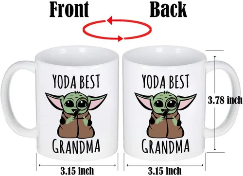Vista 2 de Regalos de Baby Yoda: Taza de Café de 11oz "Best Grandma Ever" para Mujeres, Madres, Regalo de Cumpleaños, Primera Vez Abuela, Idea de Regalo