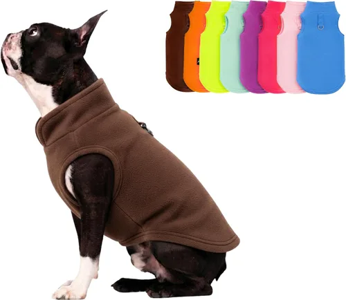 Vista 13 de JACKO & CO - Chaleco de forro polar para perro con anillo de correa - Suéter suave, cálido y ligero para perros pequeños y medianos, cachorros