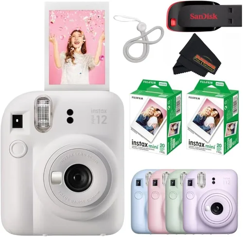 Vista 7 de Fujifilm Cámara instantánea Instax Mini 12 - Blossom Pink con 3 paquetes individuales