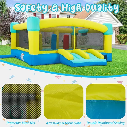 Vista 5 de Big Bounce House - Castillo inflable de rebote de 15 x 14.8 pies para niños de 3 a 12 años, casa hinchable para exteriores/interiores con soplador