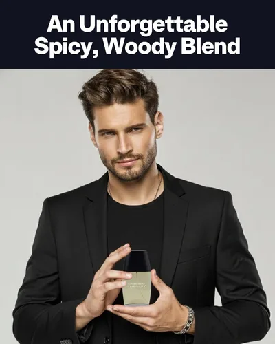 Vista 3 de PB ParfumsBelcam CM Noir Eau De Toilette en espray para hombres – Colonia Fougere fresca, bergamota, albahaca, pachulí, aroma de larga duración