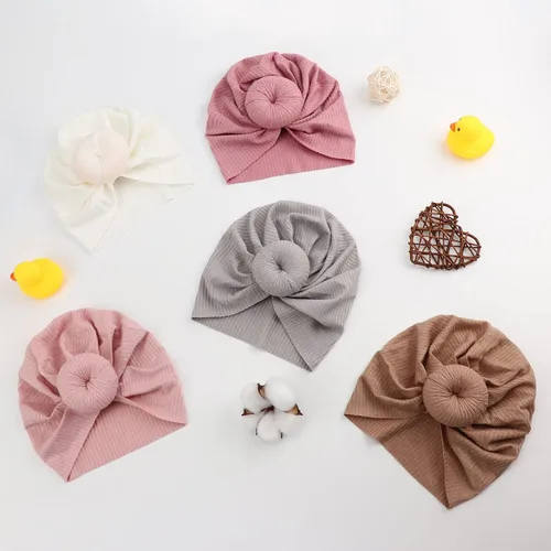 Vista 5 de DRESHOW BQUBO Baby Turban Hats Turban Bun Knot Baby Infant Beanie Baby Girl Soft Cute Toddler Cap