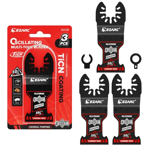 Vista 9 de EZARC Hojas de sierra oscilantes de carburo de obsidiana, cuchillas multiherramienta de liberación rápida para metal duro, clavos, pernos