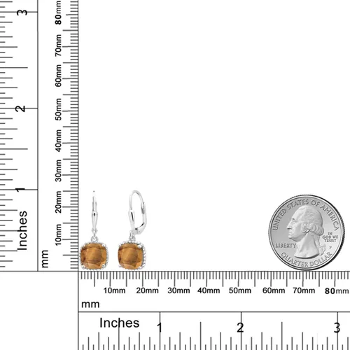 Vista 111 de Gem Stone King Aretes colgantes de plata de ley 925 de 0.315 pulgadas para mujer