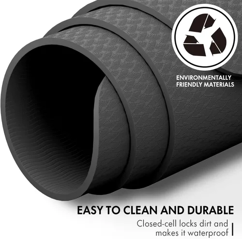Vista 6 de FrenzyBird - Esterilla grande de yoga de 6'x 4' (72"x 48") — Esterilla de ejercicio extra ancha de 1/4" y 1/3" de 183cm x 122cm, gran esterilla