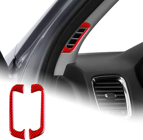 Vista 26 de AIRSPEED Cubierta de panel de palanca de cambios de fibra de carbono, calcomanía para consola central interior para Dodge Durango 2018 2019 2020
