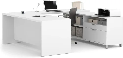 Vista 6 de BESTAR Pro-Linea - Escritorio ejecutivo en forma de U, 72 W, color gris ladrido gris(Bark Grey)