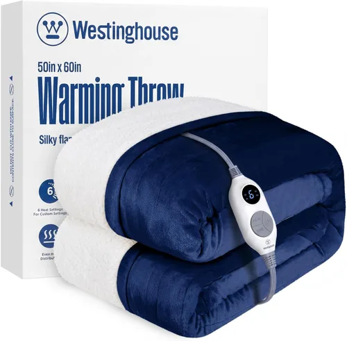 Vista 37 de Manta eléctrica con calefacción Westinghouse, manta eléctrica con 6 niveles de calefacción y configuración de tiempo de 2-10 horas, manta eléctrica