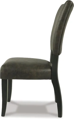 Vista 5 de Signature Design by Ashley Sommerford Urban Farmhouse - Juego de 2 sillas de comedor tapizadas de piel sintética, color marrón oscuro
