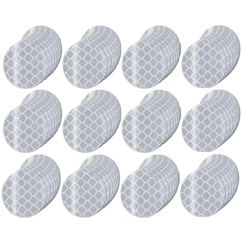 Vista 115 de Pegatinas reflectantes 1 pulgada de diámetro Redondas Reflectoras, Cinta adhesiva impermeable al aire libre de alta visibilidad (80 piezas)