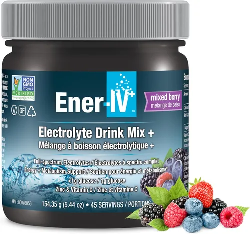 Vista 10 de Ener-IV - Mezcla de bebida con electrolitos en polvo, bebida en polvo de hidratación, mezcla líquida hidratante, rehidratación baja en azúcar