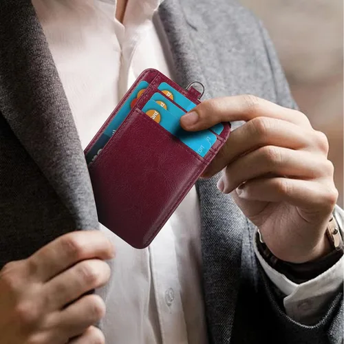 Vista 6 de Lavemi Slim RFID Blocking Card Holder Minimalist Leather Front Pocket Wallet for Women