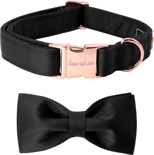 Vista 11 de Collar para perro, collar de seda verde con lazo, lazo suave, collar ajustable para mascotas, regalo para perros hembras o machos XS