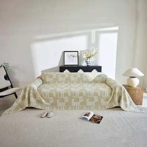 Vista 30 de DREAMINGO Funda de Sofá de Chenilla Beige Bohemia Geométrica Jacquard para Sofá de 3 Cojines Antideslizante Seccional Forma de L para Perros
