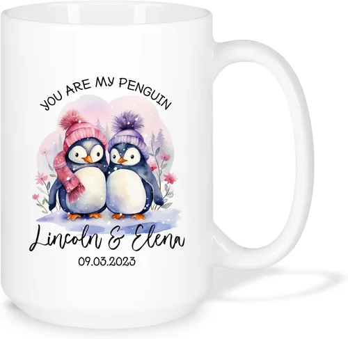 Vista 15 de Taza de café personalizada con diseño de zorro de 11 onzas, 15 onzas, divertida taza de viaje para pareja de zorros, taza de té con nombre y fecha